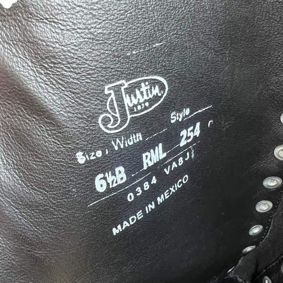 Reba By Justin Zip-Up Leslie Western Boot Size 6 1/2 B - Picture 11 of 14